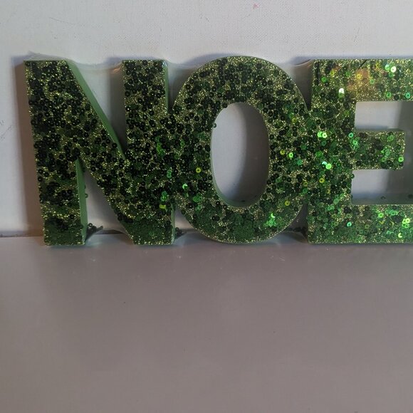 NWT Green Sequin Glitter 'Noel' Christmas Holiday Sign Decoration Home Michael's - Picture 4 of 7
